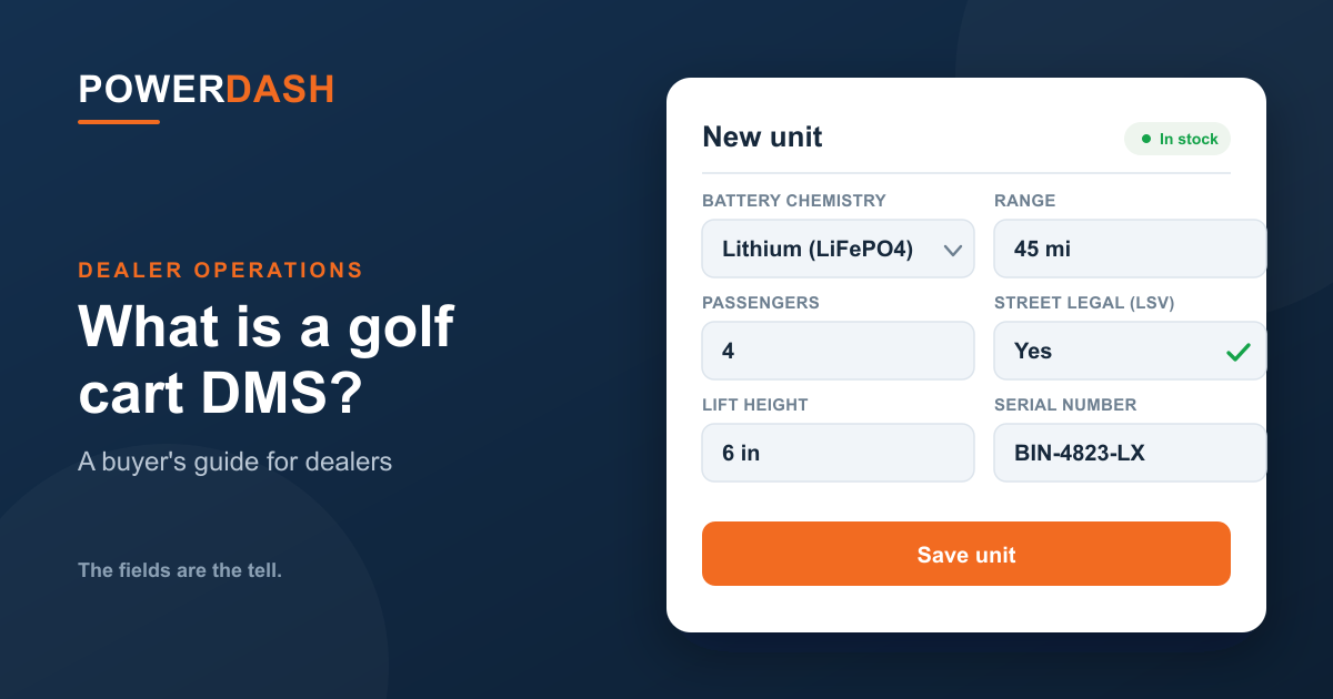 What Is a Golf Cart DMS? A Buyer's Guide for Dealers